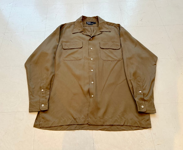 90s Polo Ralph Lauren Rayon Loop Shirt M Beige