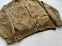 60s KEEN MAN Mohair Cardigan L Ivory