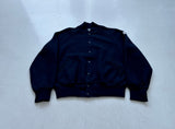 80s MAPLE Varsity Jacket L DeepNavy