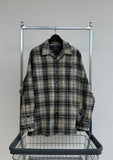 90s POLO SPORT ShadowPlaid Wool Loop Shirt L Black&White