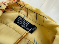 90s Polo RalphLauren Yellow Hawaiian Rayon Loop Shirt XL