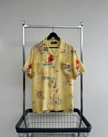 90s Polo RalphLauren Yellow Hawaiian Rayon Loop Shirt XL