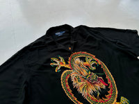 90s Polo RalphLauren CLAYTON Dragon Black Loop Shirt XL