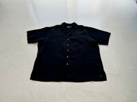 90s RalphLauren Black Linen&Silk Loop Shirt XXL