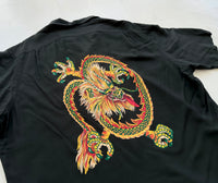 90s Polo RalphLauren CLAYTON Dragon Black Loop Shirt XL