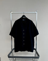 90s RalphLauren Black Linen&Silk Loop Shirt XXL