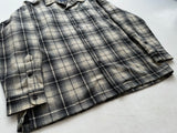 90s POLO SPORT ShadowPlaid Wool Loop Shirt L Black&White