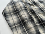 90s POLO SPORT ShadowPlaid Wool Loop Shirt L Black&White