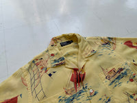 90s Polo RalphLauren Yellow Hawaiian Rayon Loop Shirt XL