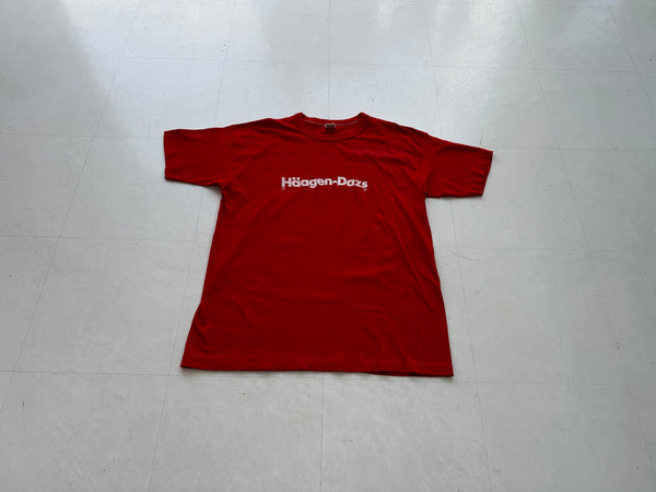 80s Haagen Dazs Logo T-shirt XL Red – NO BURCANCY
