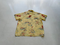 90s Polo RalphLauren Yellow Hawaiian Rayon Loop Shirt XL