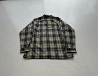 90s POLO SPORT ShadowPlaid Wool Loop Shirt L Black&White