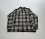 90s POLO SPORT ShadowPlaid Wool Loop Shirt L Black&White