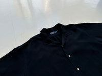 90s RalphLauren Black Linen&Silk Loop Shirt XXL