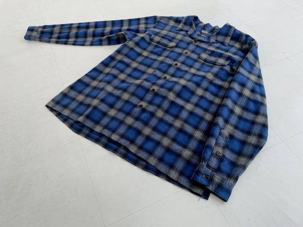 90s Vintage Ralph Lauren Shadow Palid shirt Blue&Gray XL