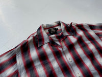 90s RRL Shadow Plaid Rayon Shirt L Rd Bl & Wh – NO BURCANCY