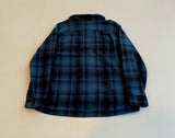 50s Vintage Cascade Ombre Wool Opencollar Shirt Blue&Black L