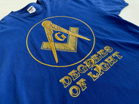 90s Vintage FreeMason Logo T shirt Blue XXXL