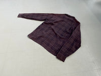 50s Vintage CAMPUS Rayon Plaid Loop Shirt M Lavender&Purple