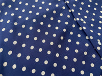 90s Vintage RalphLauren PolkaDot OpenCollar Rayon Shirt L Navy