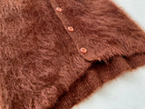 50s vintage Kams Mohair Cardigan M DeepBrown