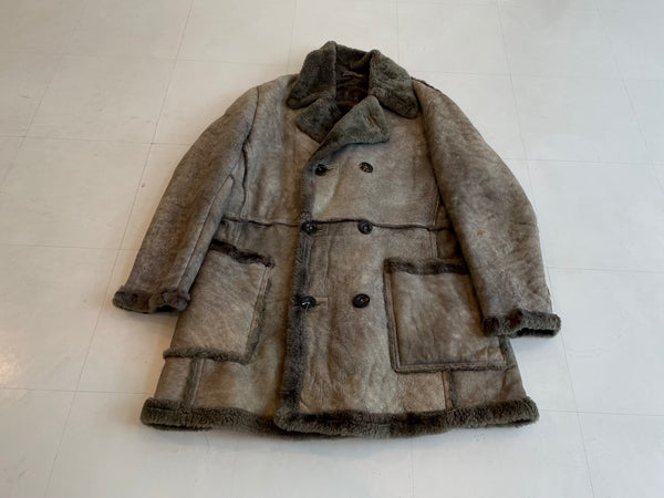 60s Vintage HARRY ROSEN Double Mouton Coat Gray