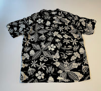 90s RalphLauren “Hawaiian” Rayon Shirt XL Black