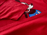 90s Vintage MickeyMouse BluePants T-shirt XL Red
