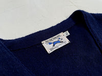 80s The FOX Sweater Acrylic Cardigan L TALL Navy