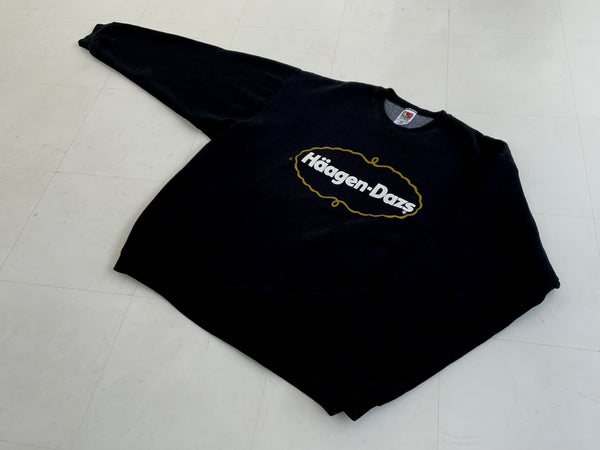 90s Vintage Haagen-Dazs “Big Logo”Sweater XXL Black