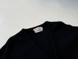 60s Vintage Campus Mohair Cardigan L Black