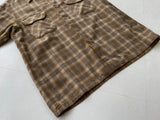 70s Vintage Pendleton ShadowPlaid Board Shirt L Mocha&Ivory