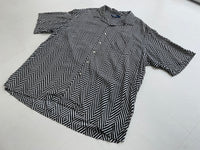 90s RalphLauren “Herringbone” Rayon Shirt XL Black