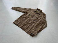 70s Vintage Pendleton ShadowPlaid Board Shirt L Mocha&Ivory