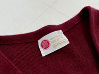 70s Sears Acrylic Cardigan XL Burgundy