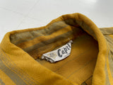 50s Vintage Capri Striped ShadowPlaid Shirt Mustard