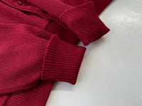 70s GrandSlam Aclyric&Wool Cardigan L Burgundy