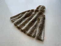 70s NORTHLANDER Faux Fur Striped Hoodie