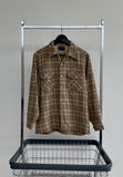 70s Vintage Pendleton ShadowPlaid Board Shirt L Mocha&Ivory