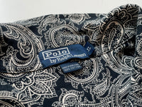 90s Vintage Polo RalphLauren Paisley Polo Shirt XL Black