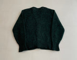 50s Vintage Norwegian Mohair Cardigan Green&Black M