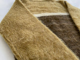 50s Vintage Mohair Sweater Mustard&Brown 38