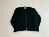 50s Vintage Norwegian Mohair Cardigan Green&Black M