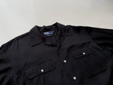 90s Vintage Polo RalphLauren 100%Rayon L/S Shirt M Black