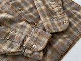 70s Vintage Pendleton ShadowPlaid Board Shirt L Mocha&Ivory