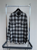 90s RRL Shadow Plaid Shirt XL Black&White