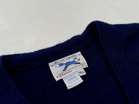 80s Vintage The Fox Sweater Cardigan L Tall DeepNavy