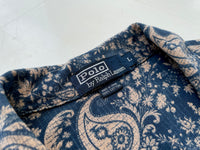 90s Vintage Polo RalphLauren “Indigo Paisley”Polo Shirt L