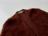 50s vintage Kams Mohair Cardigan M DeepBrown