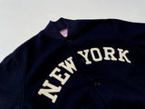 80s Empire NEWYORK Varsity Wool Jacket L Navy